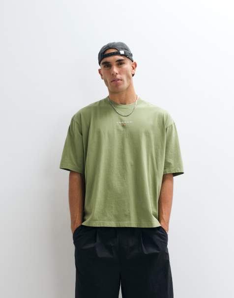 Jordan - 96 - T-shirt oversize kaki con logo centrale - view 1