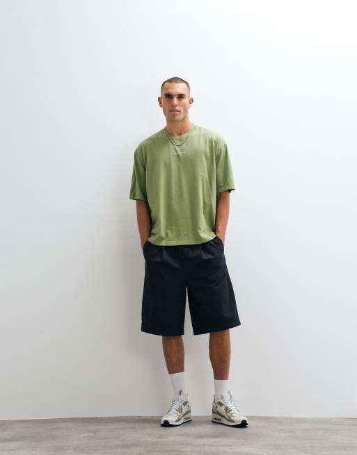 Jordan – 96 – T-shirt oversize w kolorze khaki z logo na środku, 3 z 5