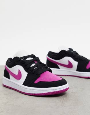 pink black and white jordan 1 low