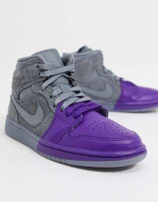 nike air jordan 1 mid colour block blue and grey