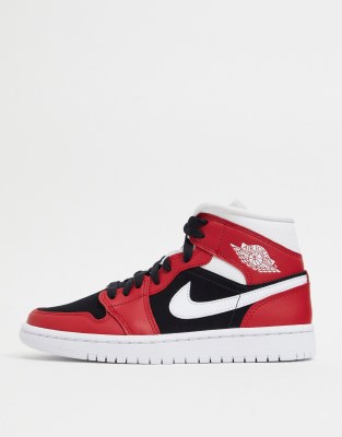 Air jordan 1 hot sale mid nere e rosse