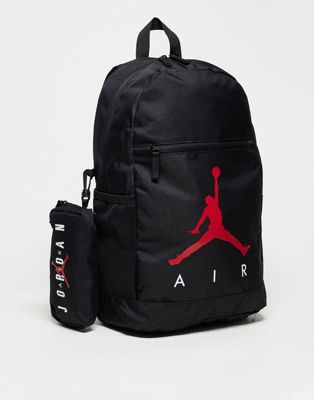 Jordan Air backpack with pencil case in black