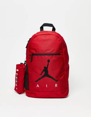 Jordan Air backpack with pencil case in red