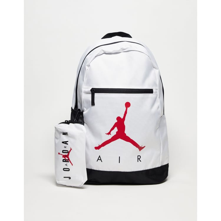 Jordan Air backpack with pencil case in white ASOS