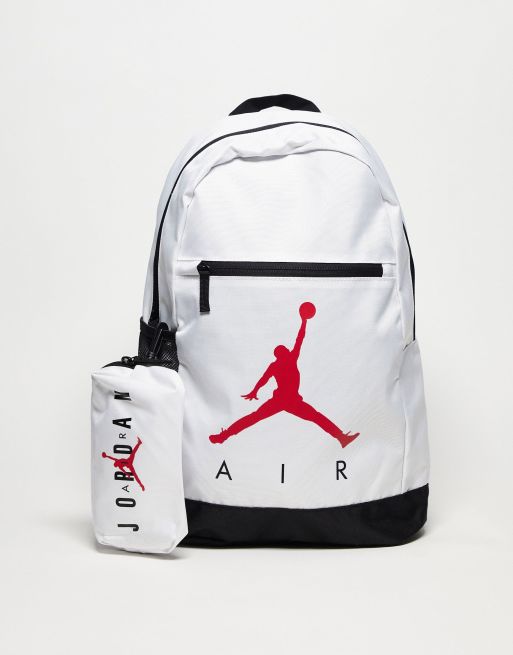 Jordan Air backpack with pencil case in white