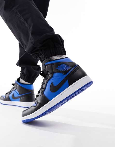 Jordan – Air Jordan 1 – Blå och svarta sneakers med halvhöga skaft - view 1