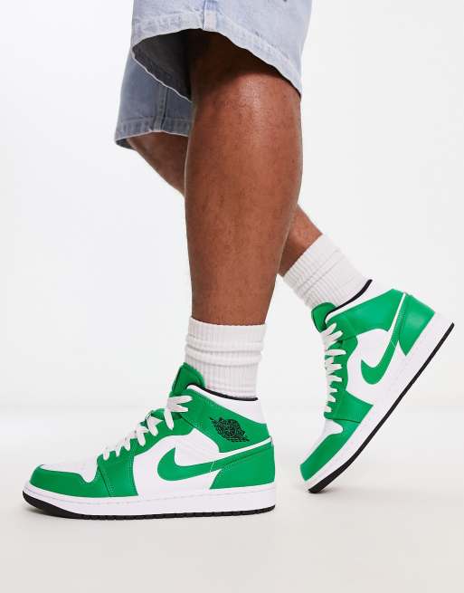 Jordan AJ 1 Baskets mi hautes Vert et blanc