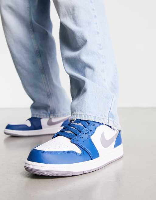 voorkant shit gitaar Jordan - AJ 1 - Lage sneakers in blauw en grijs | ASOS