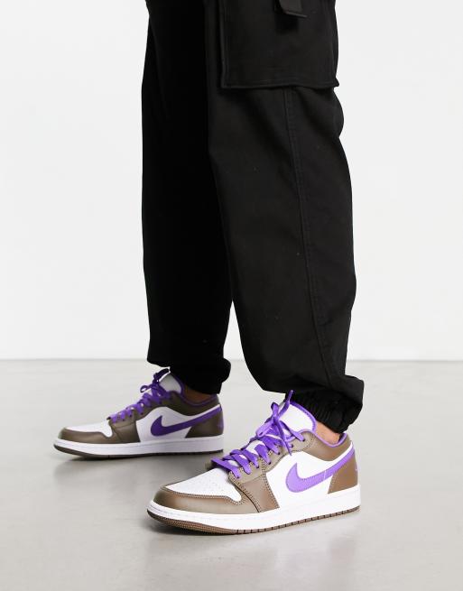 Jordan AJ 1 Low trainers in brown and purple