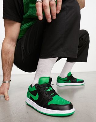  AJ 1 Low trainers in green and black