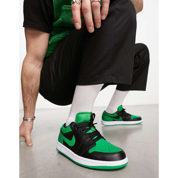 Air jordan 1 black hotsell and green