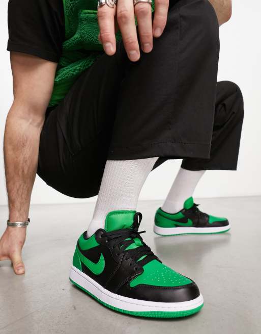 Jordan AJ 1 Low trainers in green and black ASOS