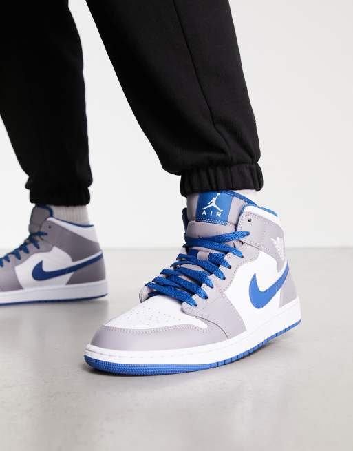 Jordan AJ 1 Mid Sneaker in Blau und Grau ASOS