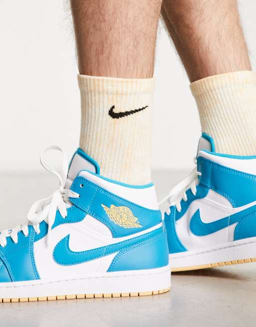 Blue white and store gold jordan 1