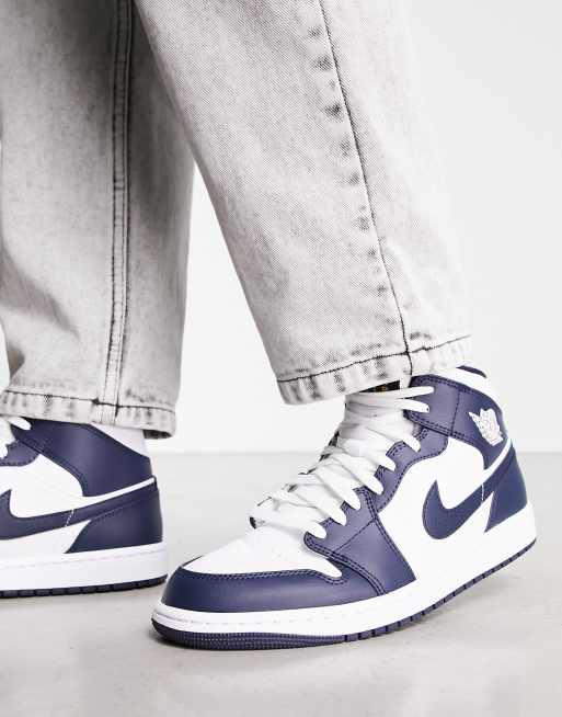 White navy deals jordan 1