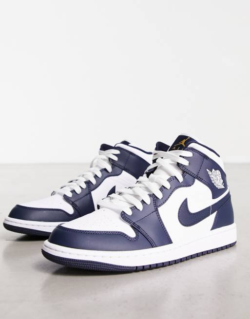 Jordan 1 hotsell navy and white