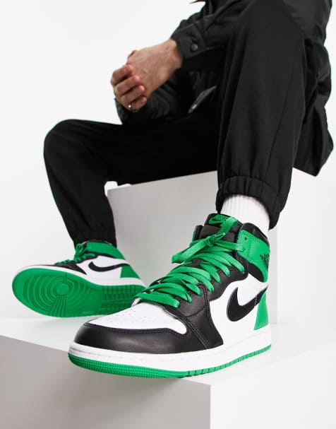 Jordan - AJ 1 Retro High OG - Sorte og grønne sneakers - view 1