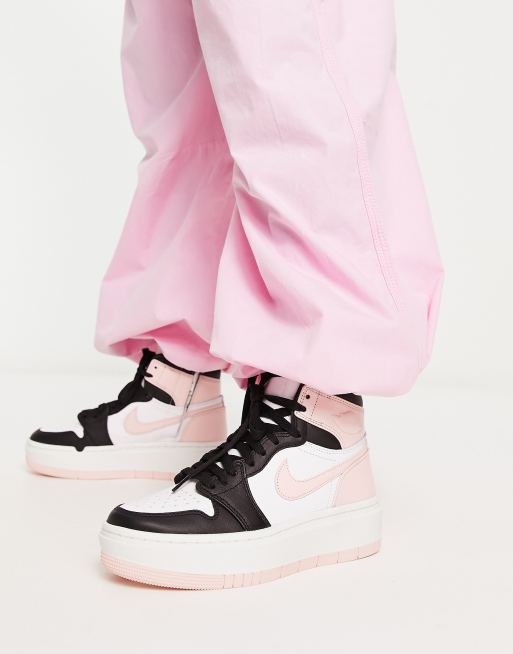 Pink and black and white jordans online