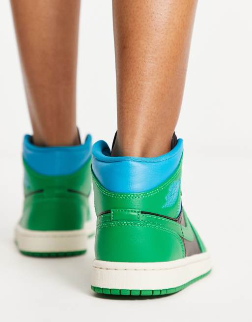 Jordan – AJ1 – Gröna sneakers med medelhögt skaft, 3 av 4