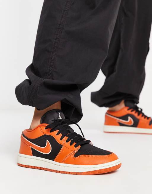 Jordan 1 orange sales black and white