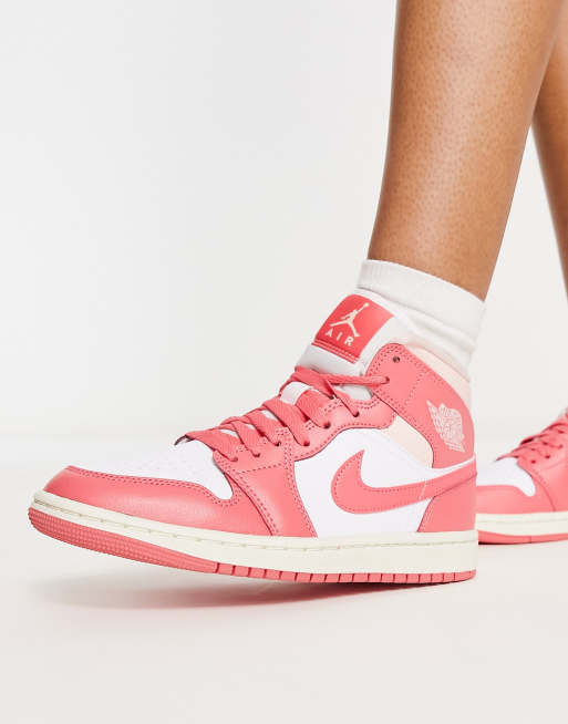 Jordan AJ1 Mid Sneakers alte color corallo marino ASOS