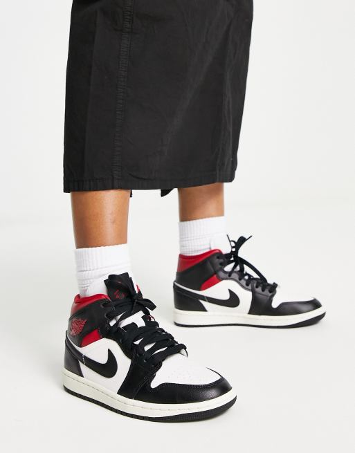 Jordan 1 black store and red mid