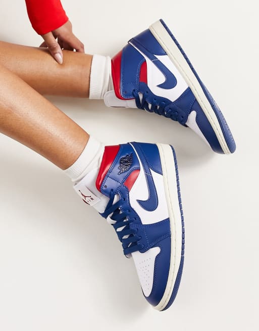 Jordan AJ1 Mid trainers in french blue ASOS