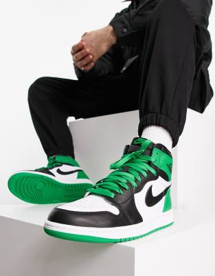 Jordan AJ 1 Retro High OG trainers in black and green - ASOS Price Checker