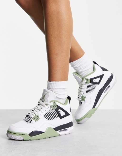 Jordan – AJ4 – Retro-Sneaker in Weiß und Grün