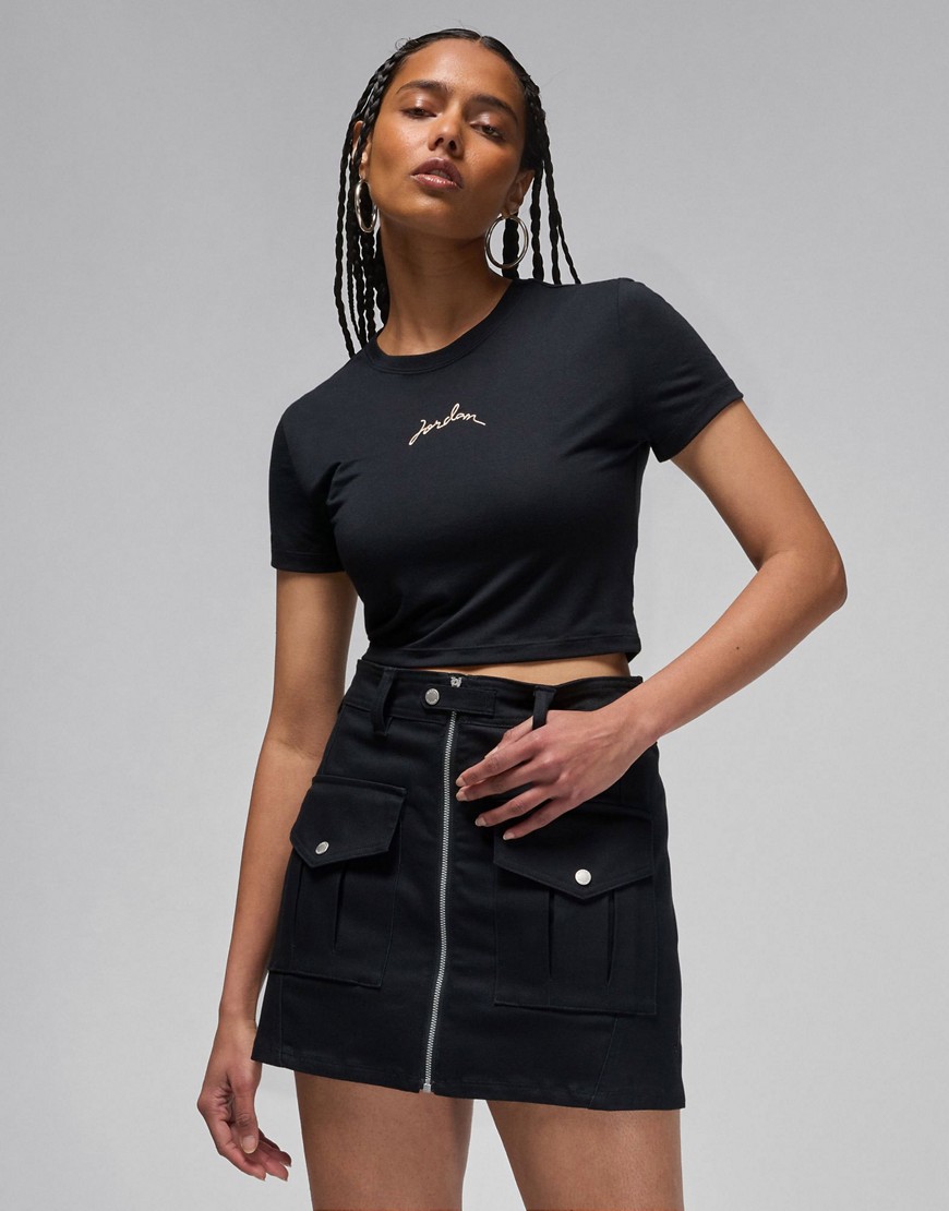 Nike Jordan Baby Crop T-shirt In Black