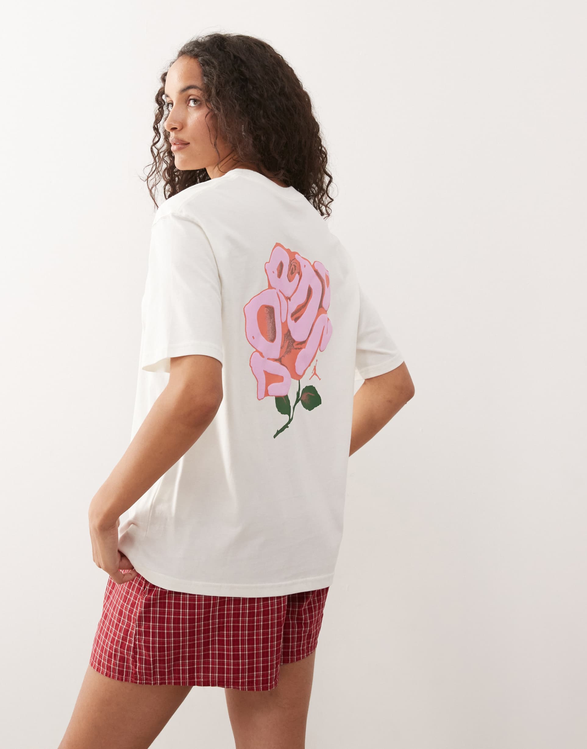 jordan back print t-shirt in cream