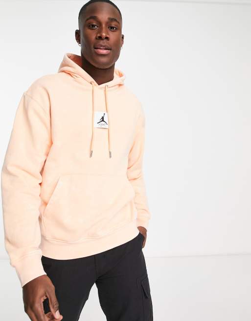 Jordan – Beige huvtröja i fleece och tvättad finish