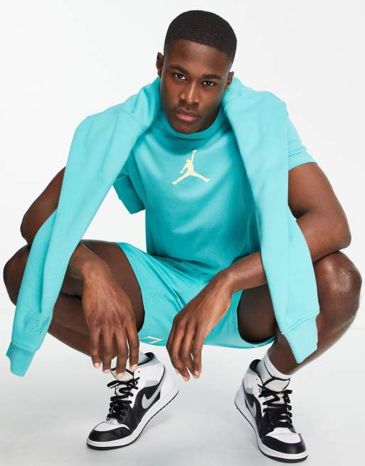 Jordan – Blekt blågrön t-shirt med Jumpman-logga, 4 av 4
