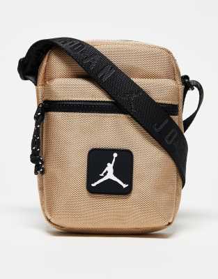 Jordan - Borsa a tracolla marrone con logo in 3D