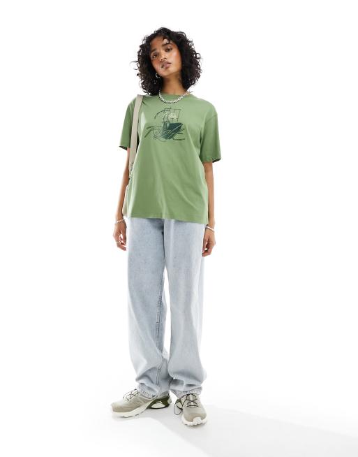 Jordan - Boxy T-shirt met grafische print in olijfgroen