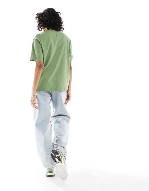 Jordan - Boxy T-shirt met grafische print in olijfgroen, 3 van 4