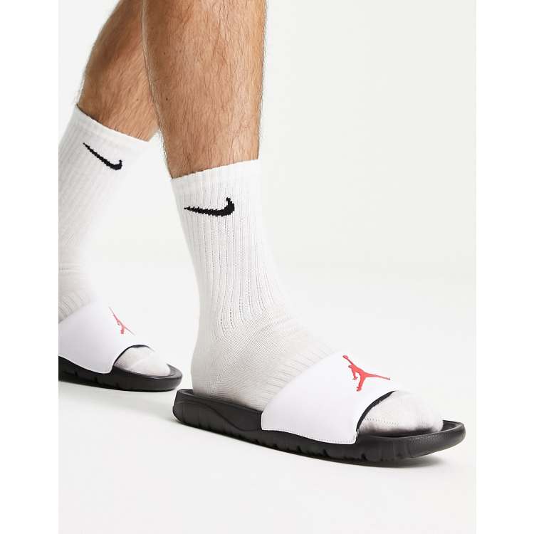 Jordan Break Claquettes Blanc/rouge ASOS