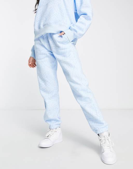 Jordan Brooklyn AOP fleece tracksuit in ice blue ASOS