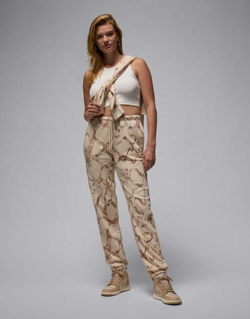 Jordan Brooklyn fleece all-over print sweatpants in brown