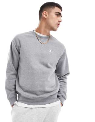Jordan brooklyn fleece crewneck sweatshirt in grey | ASOS