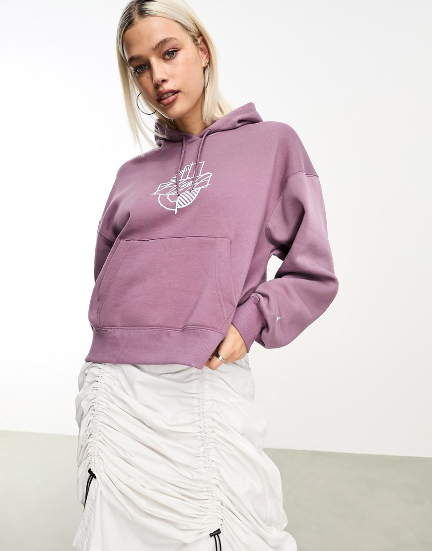 Jordan Brooklyn fleece graphic hoodie in mauve-Purple