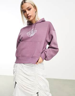 Jordan - Brooklyn - Fleece-Kapuzenpullover in Mauve mit Grafikprint-Lila