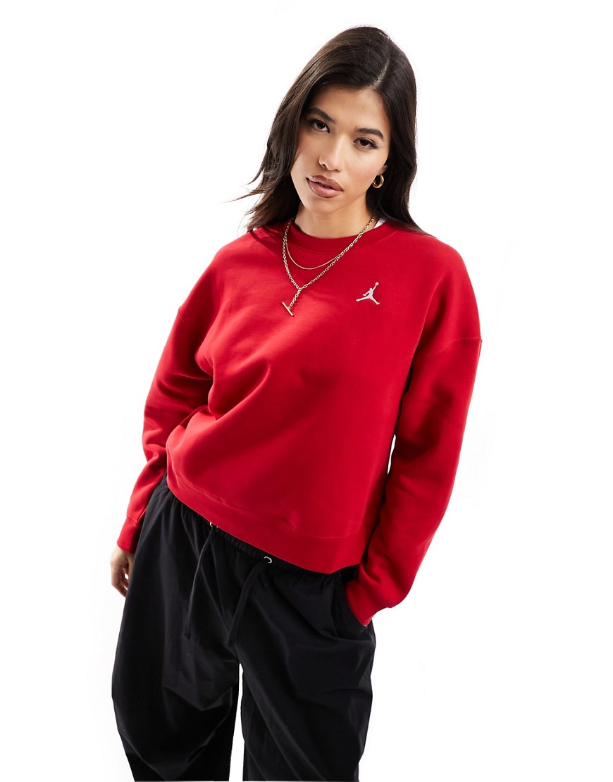 Nike Jordan Brooklyn Fleece Sweatshirt In Gym Red