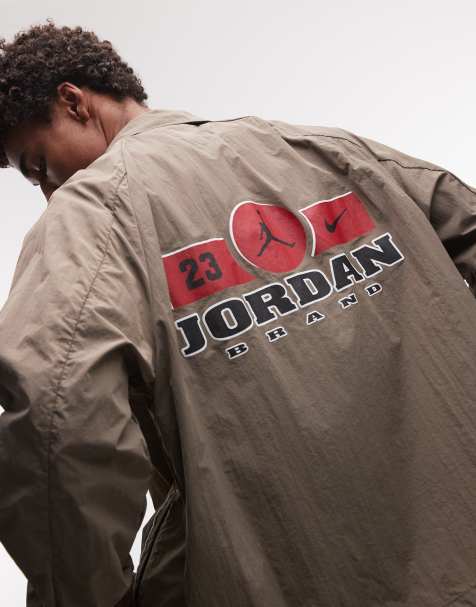 Jordan Brooklyn lightweight shell jacket in brown - view 1
