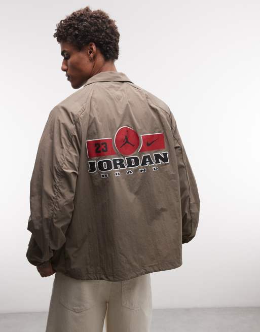 Jordan Brooklyn lightweight shell jacket in brown, 5 of 5