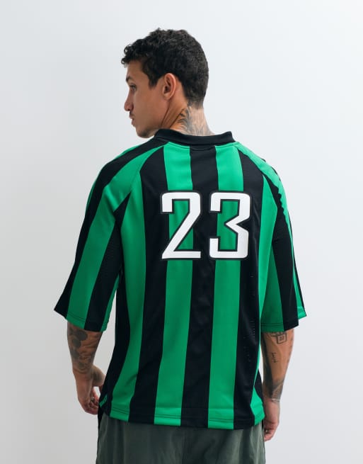 Jordan Brooklyn polo in black and green, 3 of 5
