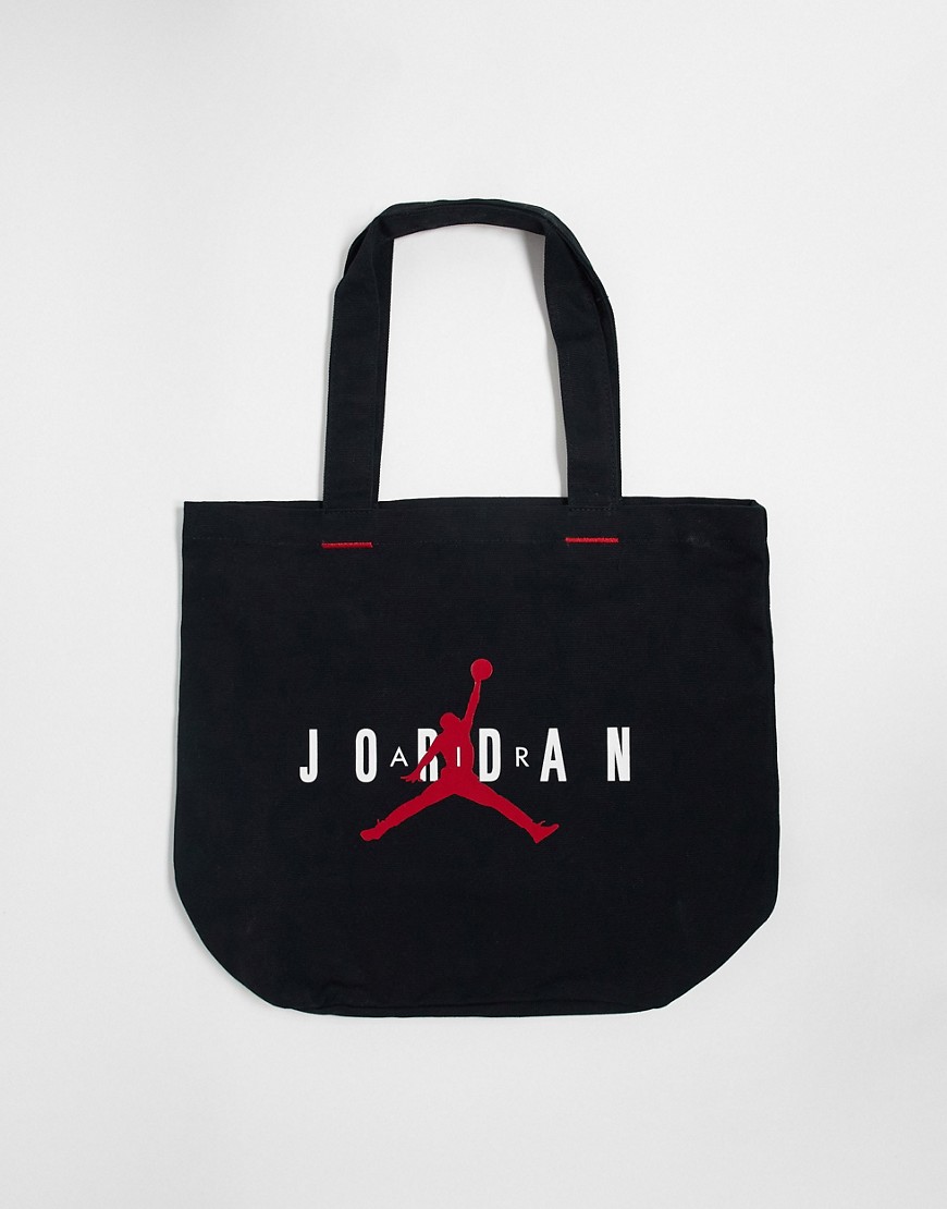 Jordan canvas tote bag in black