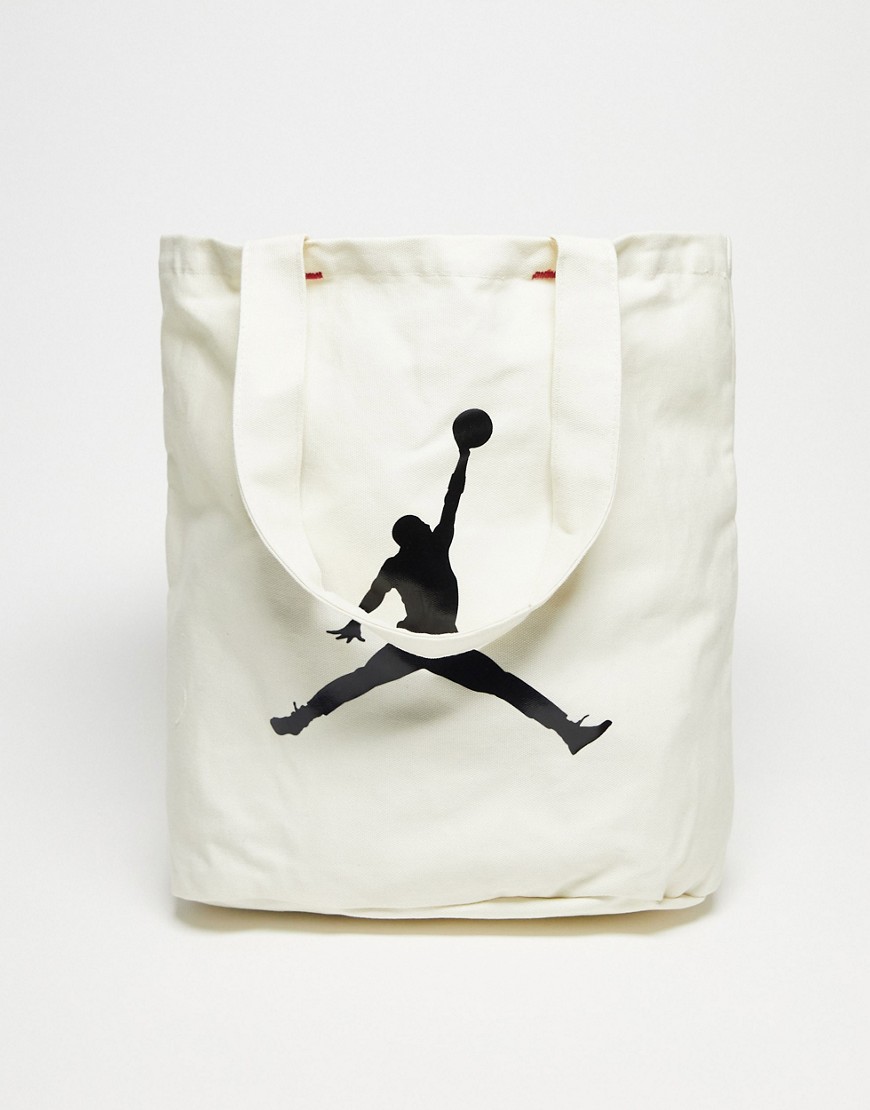 Jordan canvas tote bag in off white