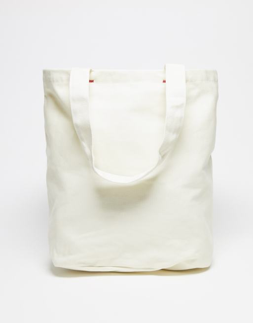 Jordan canvas tote bag in off white