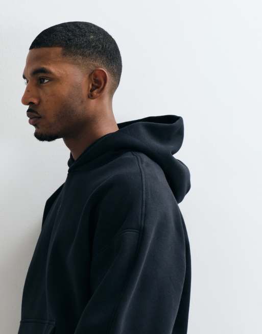 Jordan chest logo oversized heavyweight hoodie in black, 2 of 5